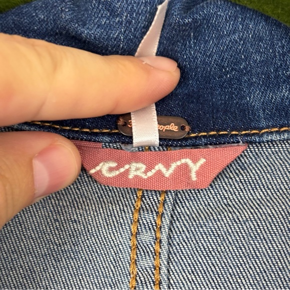 Free People Crvy Lennox Denin Romper Shortsuit Size 12 - Picture 7 of 11